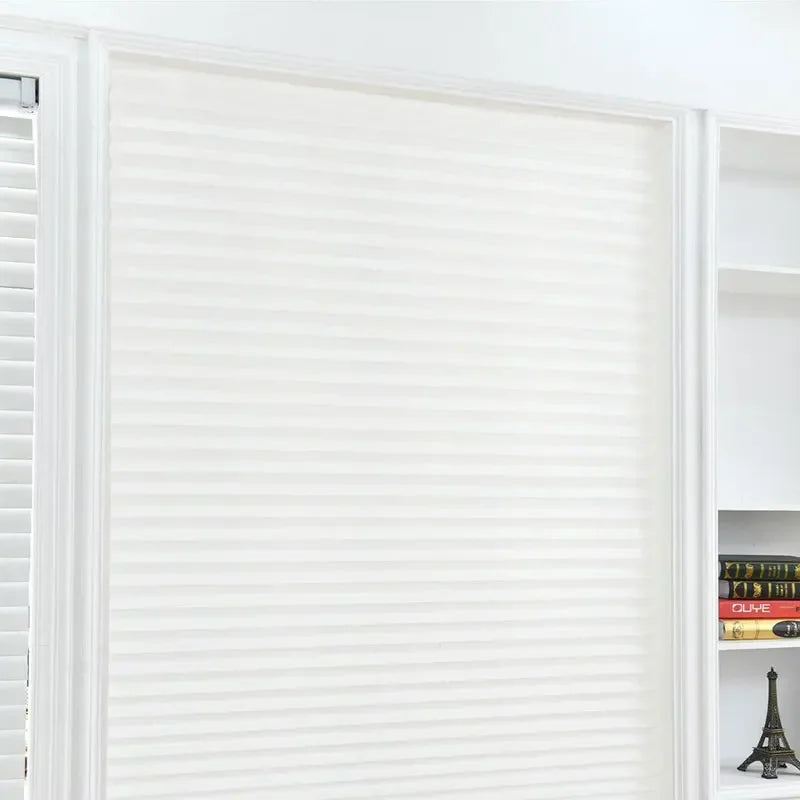 Store plissé autoadhésif pliant en non-tissé pour demi-fenêtres (1 pièce), stores pour salle de bain, balcon et salon