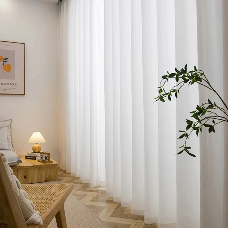 Rideaux en tulle blanc épais de haute qualité Asazal, voilages luxueux en chiffon pour chambre et villa, drapes opaques pour décoration de salon