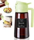 Distributeur et pulvérisateur d'huile en verre 2-en-1 - Bouteille spray d'huile d'olive anti-fuite 470 ml (16 oz) pour cuisine, friteuse sans huile (Air Fryer), barbecue, cuisson et salade