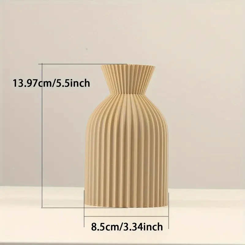 Vase élégant en plastique noir, centre de table décoratif style boho chic pour maison, bureau et salon