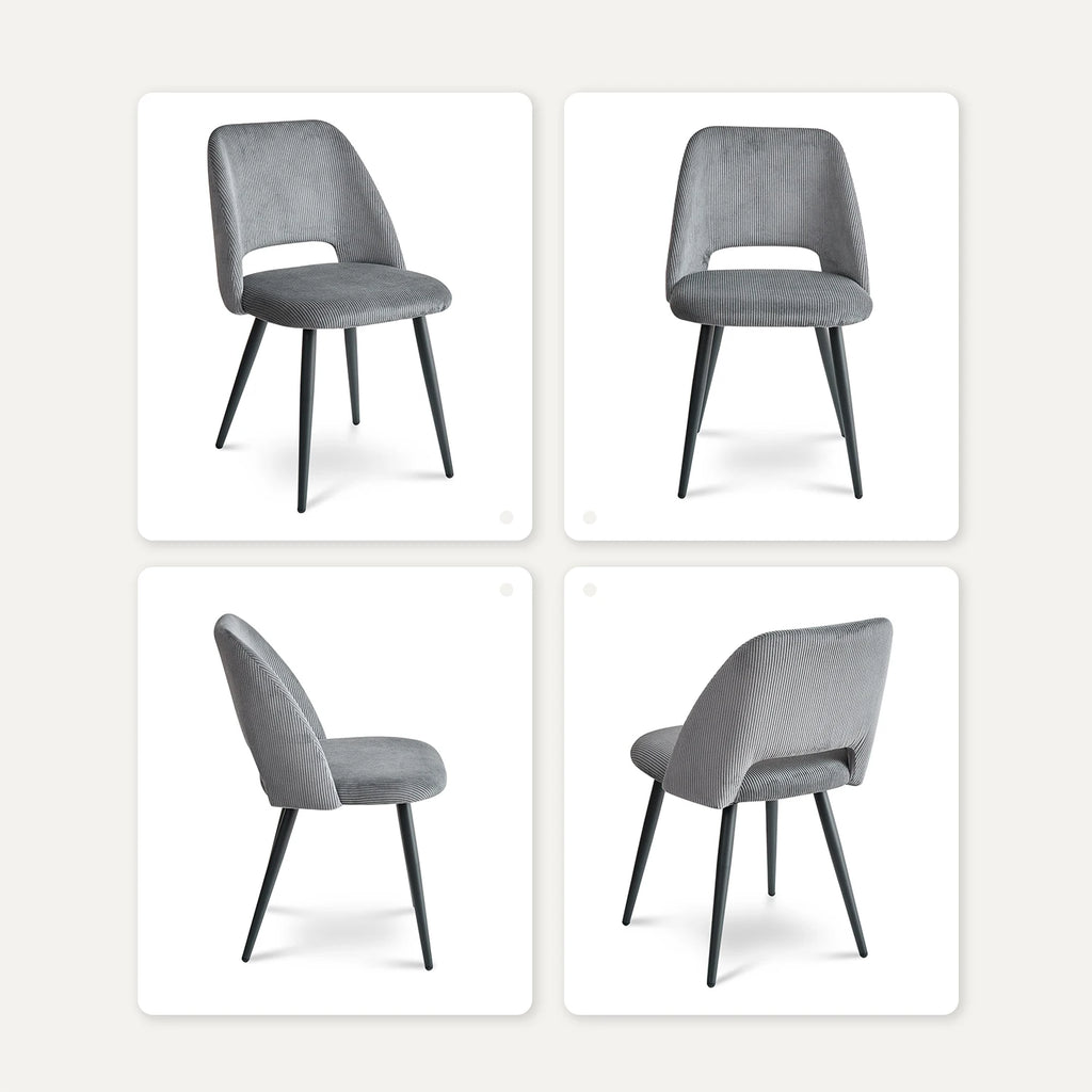 Lot de 2/4/6 chaises de salle à manger modernes et minimalistes en velours côtelé - Durables, faciles à nettoyer, pour cuisine et salle à manger