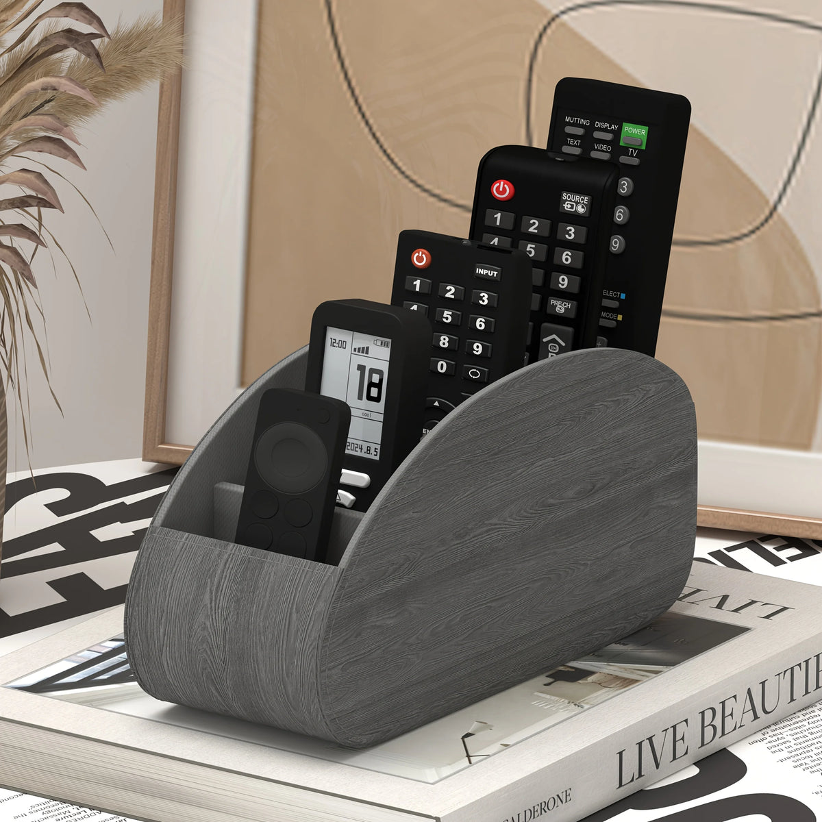 Support de télécommandes - Organiseur de rangement vide-poche pour TV, lecteurs multimédias, stylos - Organiseur gain de place pour bureau et table de chevet