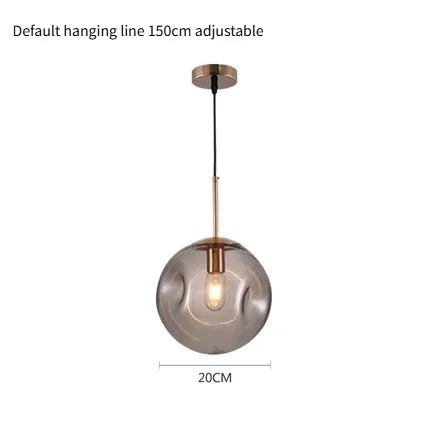 Suspensions modernes nordiques - Lampe suspendue créative en boule de verre pour décoration de salle à manger, chambre, bar et loft, luminaires