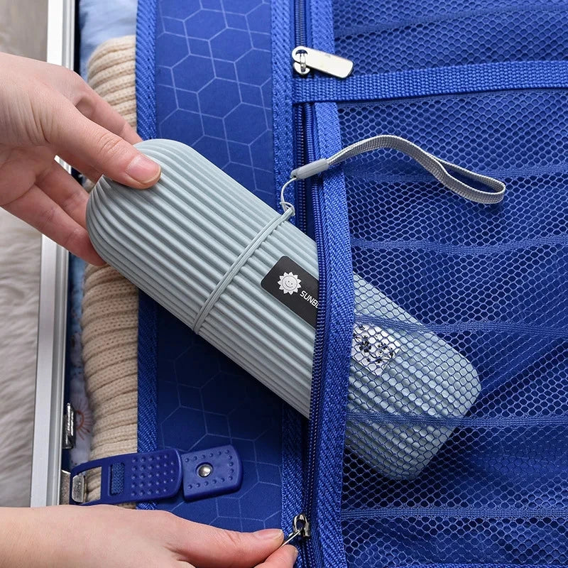 Étui de protection portable pour brosse à dents et dentifrice -