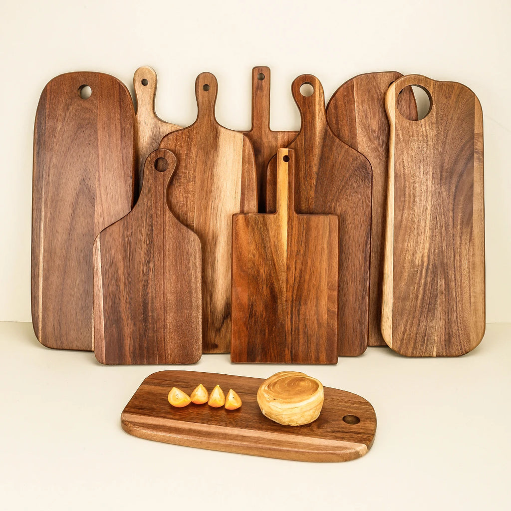 1PC-Acacia Wood Cutting Board Creative Solid Wood Bread Board Western Steak Board Baking Dessert Tray Irregular Chopping Board