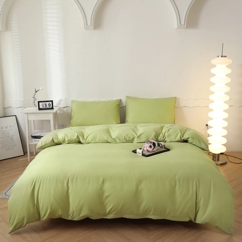 Housse de couette unie 100 % coton lavé