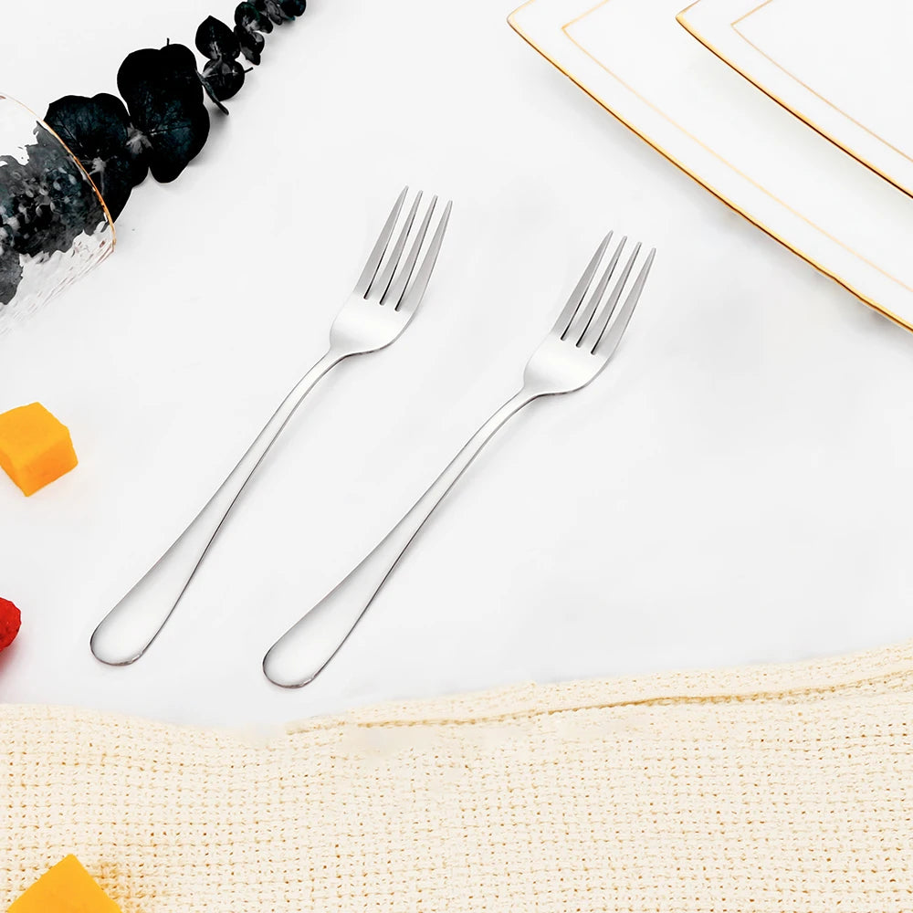 Lot de 1/3/4/5/6 fourchettes à dessert dorées en acier inoxydable, fourchettes à fruits, gâteau, crème glacée et thé, vaisselle miroir pour salon de thé et réceptions
