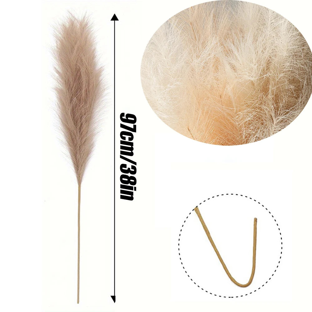 1/3/5pcs Fluffy Artificial Pampas Grass 97cm Boho Decor Flowers Bedroom Decor for Floor Vase Filler Farmhouse Home Wedding Decor