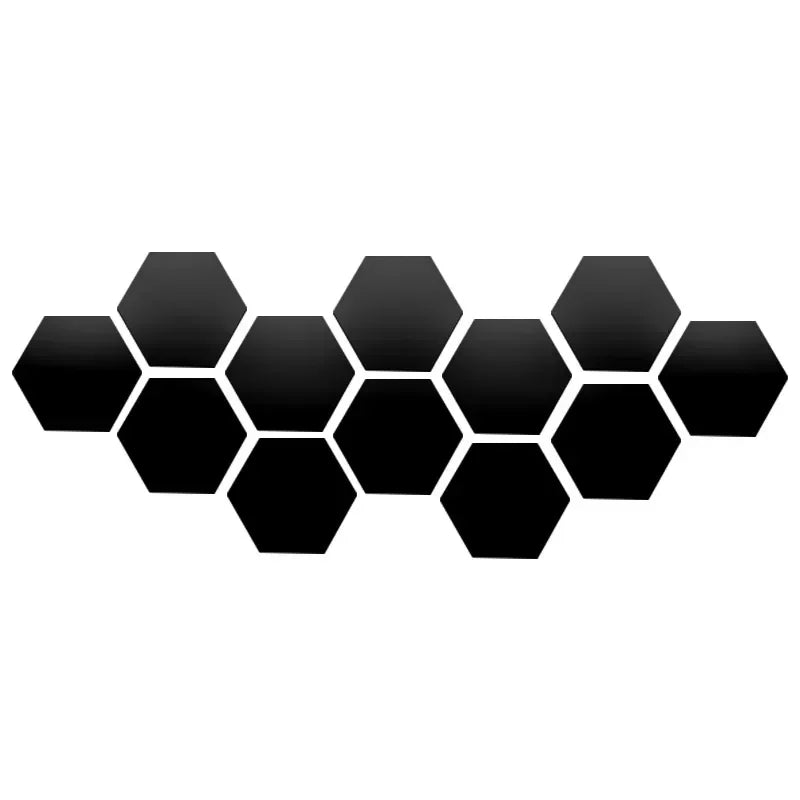 6/12pcs Acrylic Hexagonal Mirror DIY TV Background Wall Decoration Living Room Stickers Bedroom Bathroom Home Decoration