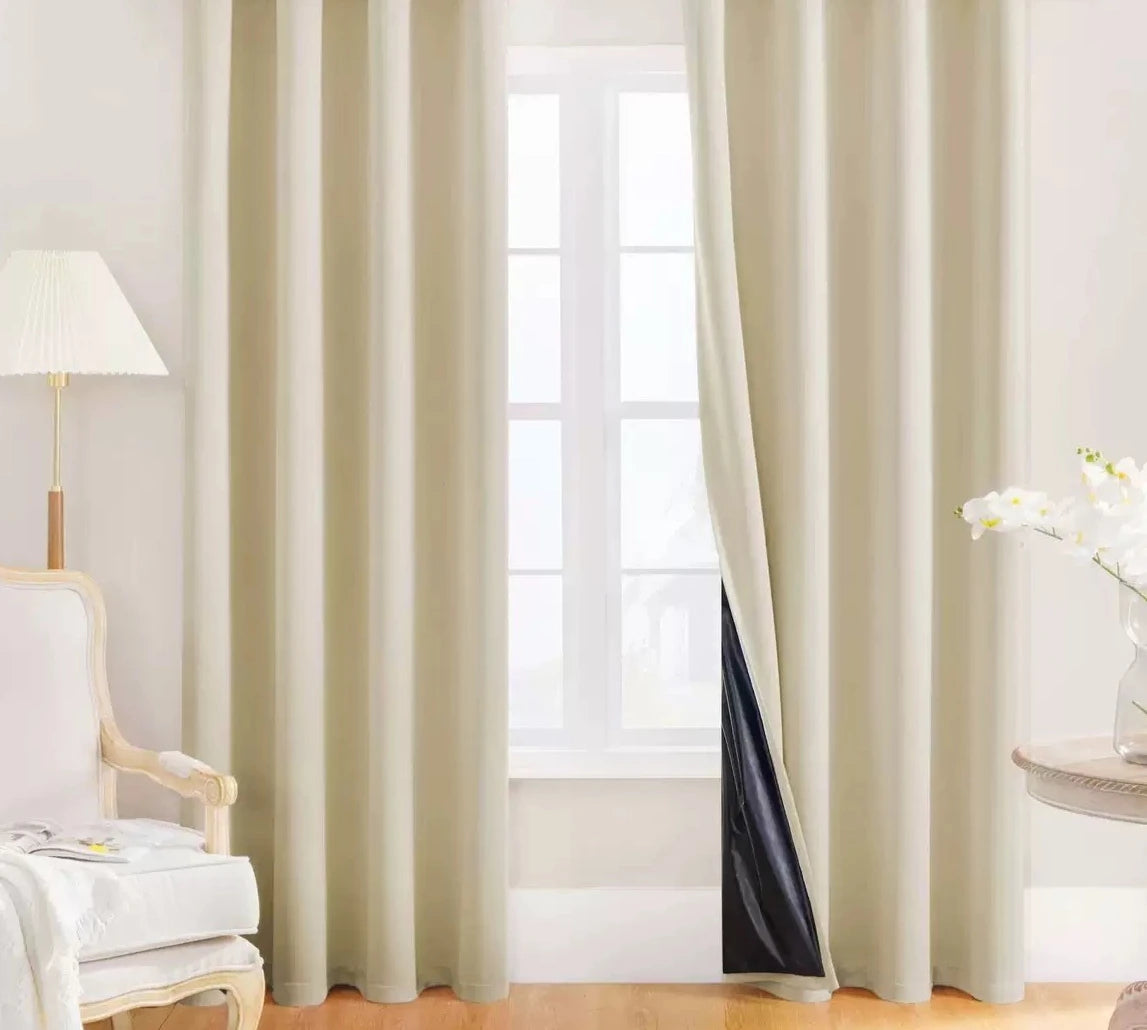 1 panneau de rideau occultant 100% avec isolation thermique et séparation de pièce, avec doublure thermique pour salon, salle à manger, chambre – protège l'intimité