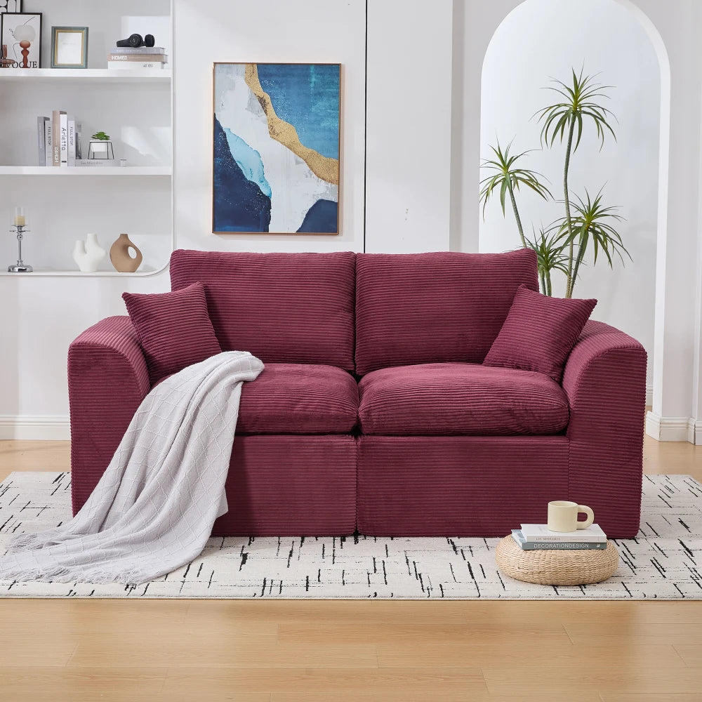 Canapé moderne et minimaliste en tissu, doux et confortable, équipé de coussins, style nordique, adapté pour le salon et la chambre