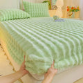 Fluffy Plush Bed Sheet Coral Fleece Thick Queen Bed Sheets for Winter Soft Warm Winter Fitted Bed Sheet King Drap Housse 160x200