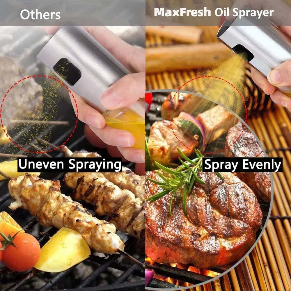 Pulvérisateur d'huile en verre avec pompe anti-fuites - Bouteille spray pour huile d'olive, vinaigre et condiments - Distributeur et spray d'assaisonnement pour cuisine, barbecue, air fryer et grillades
