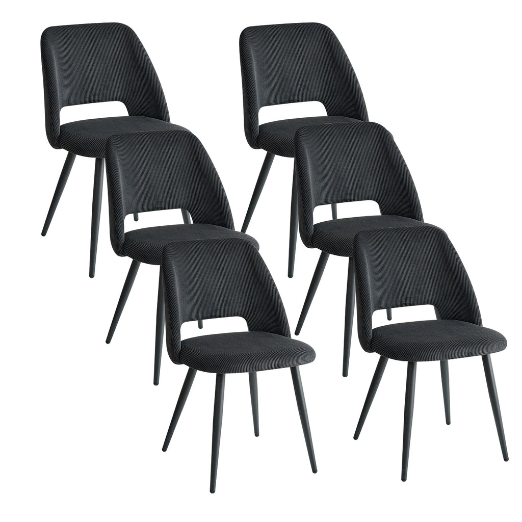 Lot de 2/4/6 chaises de salle à manger modernes et minimalistes en velours côtelé - Durables, faciles à nettoyer, pour cuisine et salle à manger