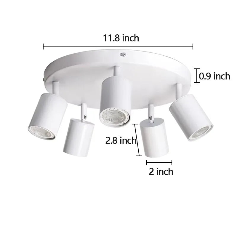 Projecteur LED GU10 dimmable - Projecteur mural de fond pour magasin de vêtements, spot sur rail 7W 12W, projecteur de plafond en saillie AC 220V