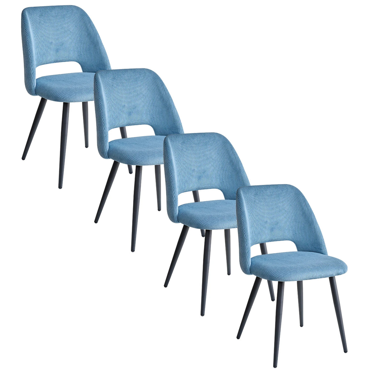 Lot de 2/4/6 chaises de salle à manger modernes et minimalistes en velours côtelé - Durables, faciles à nettoyer, pour cuisine et salle à manger