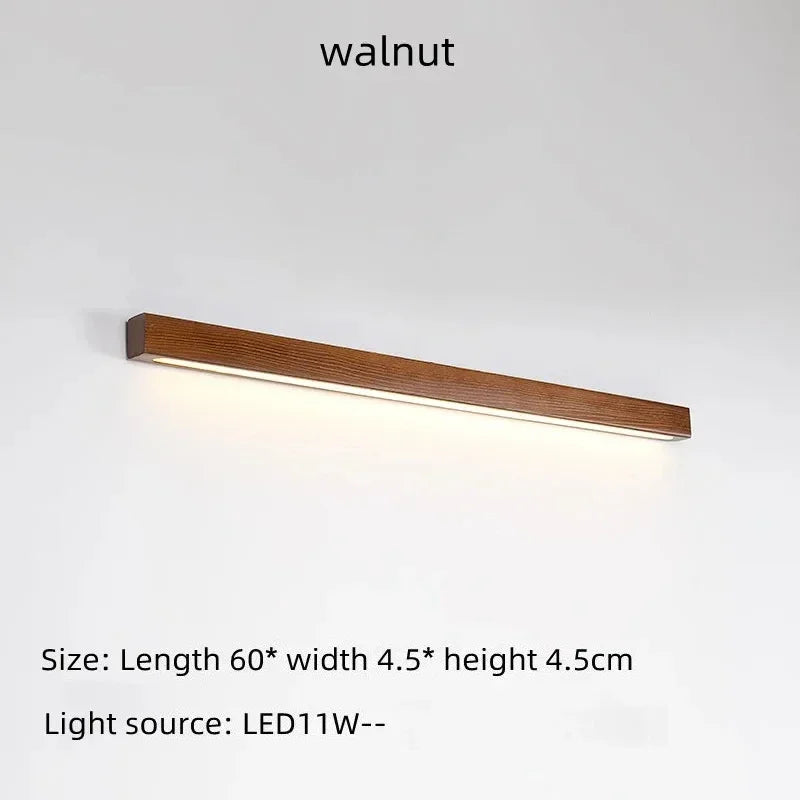 Applique murale en tasseaux de bois style japonais MAISU - Lampe suspension longue et minimaliste pour salon, chambre, couloir et décoration d'intérieur