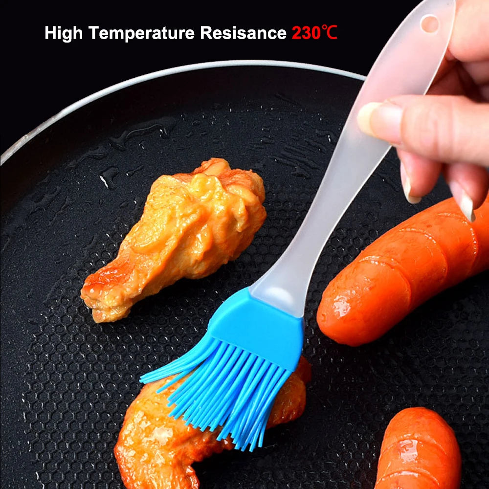 Pinceau en silicone alimentaire 7 couleurs pour badigeonner, barbecue, cuisson au four, pain, pâtisserie et huile – Ustensile de cuisine haute température