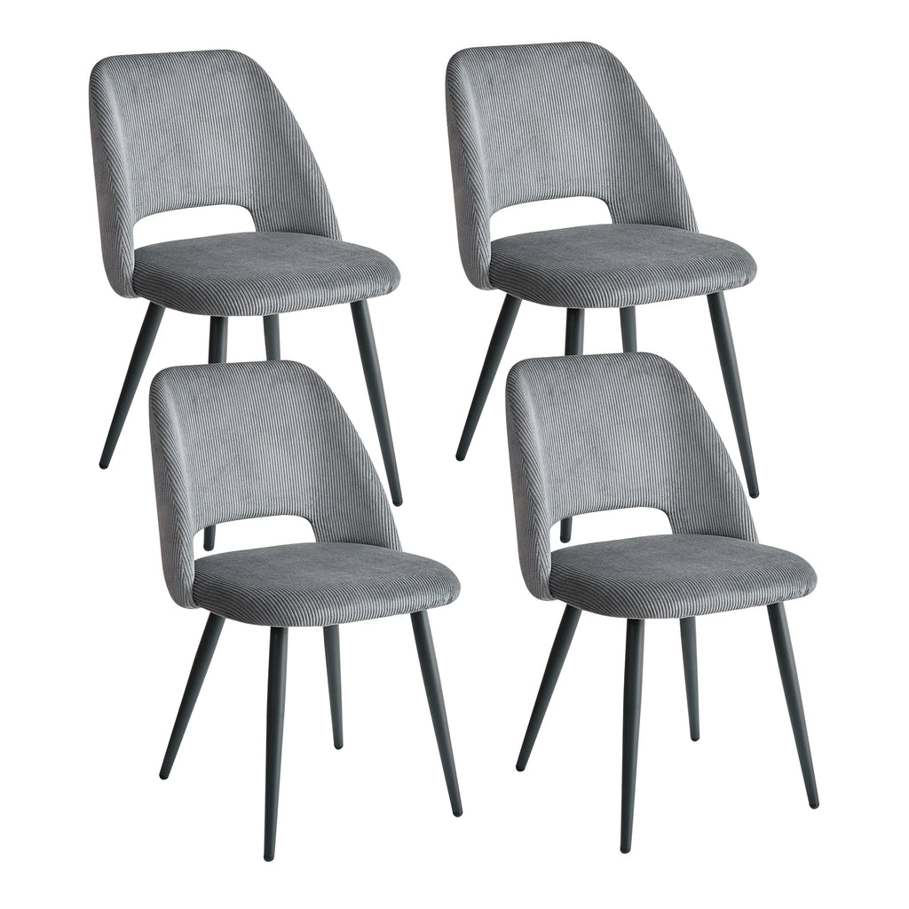 Lot de 2/4/6 chaises de salle à manger modernes et minimalistes en velours côtelé - Durables, faciles à nettoyer, pour cuisine et salle à manger