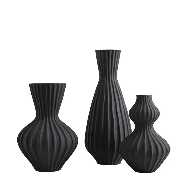 Wabi-Sabi Style Ceramic Vase: Elegant Home Decor Piece with a Frosted Finish—Creative Hydroponic Vase for Dried Flowers