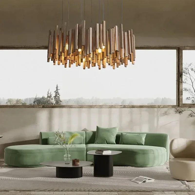 Plafonnier en bois, lustre de plafond