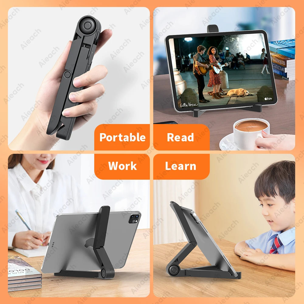 Support de bureau pour tablette 4,7 à 12,9 pouces, support pliant réglable pour iPad, Xiaomi, Samsung et téléphones portables