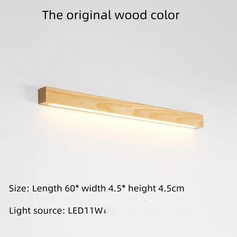 Applique murale en tasseaux de bois style japonais MAISU - Lampe suspension longue et minimaliste pour salon, chambre, couloir et décoration d'intérieur