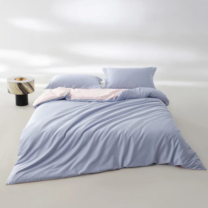 Titre : Housse de couette en coton égyptien unie, 100 % coton
