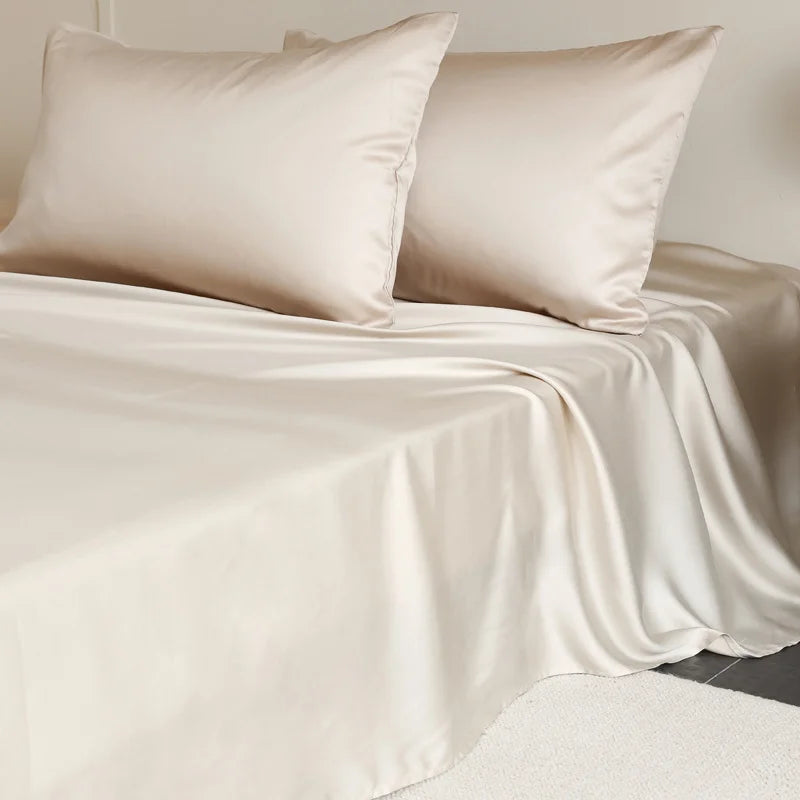 Drap plat 1 pièce en soie de mûrier