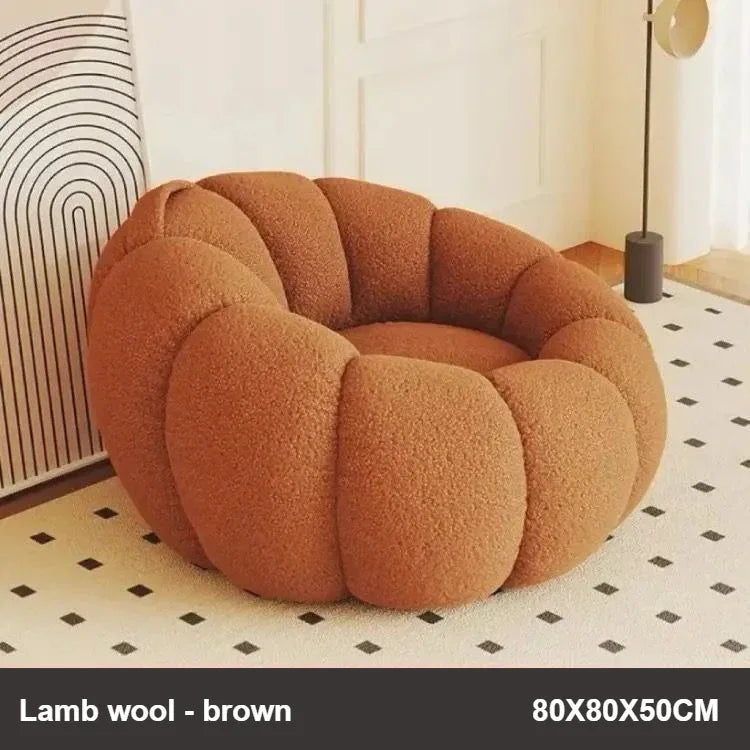 Canapé citrouille relax, fauteuil individuel de style nordique, garnissage en microbilles, doux et confortable, ensemble de canapé pour la maison, le salon, le balcon et la chambre