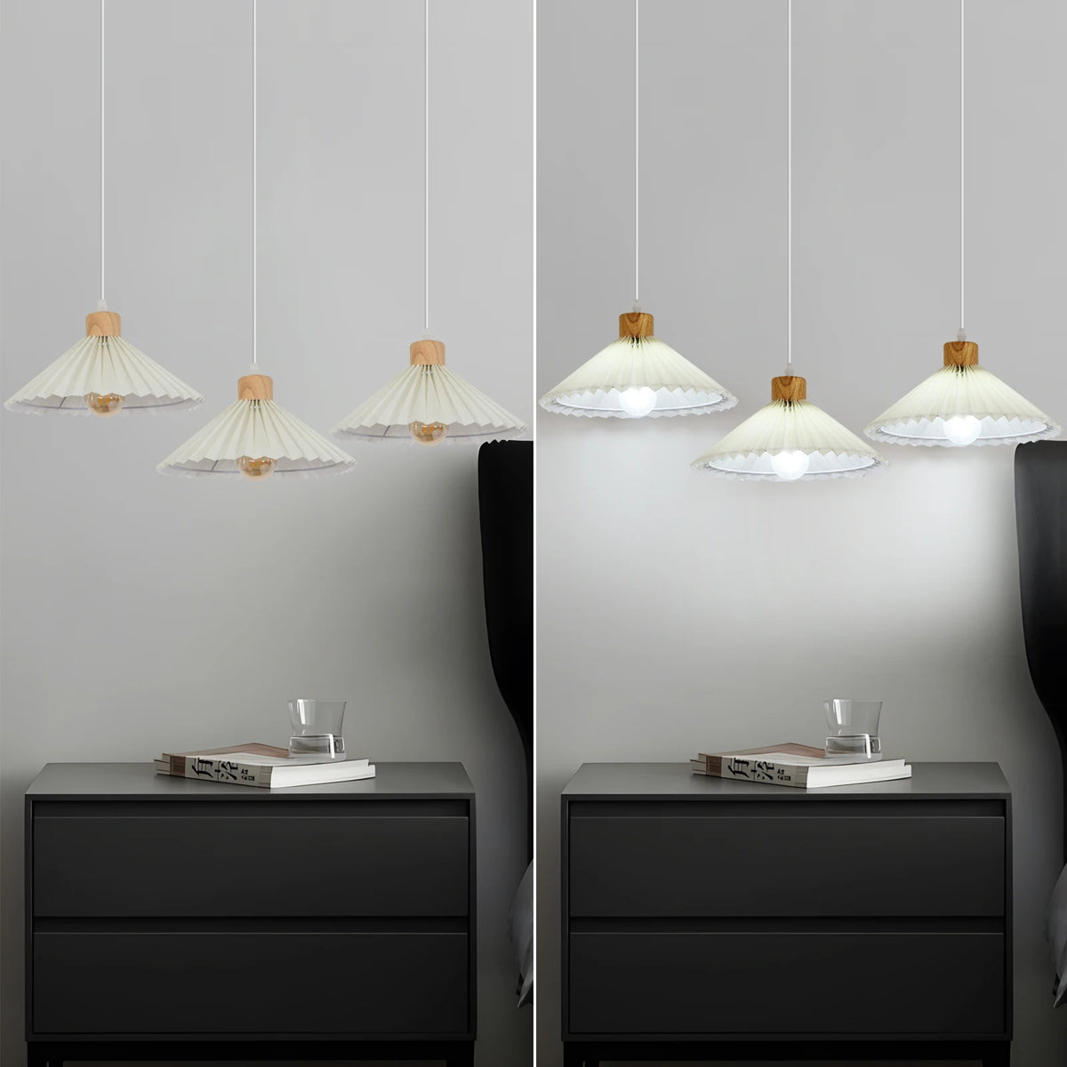Abat-jour de rechange vintage et rétro pour lustre - Abat-jour à installation facile pour douille E27 avec bague d'adaptation (sans ampoule), pour suspension de plafond et lampe de table, abat-jour d'éclairage décoratif