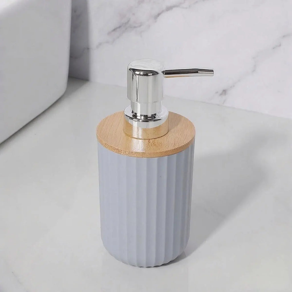 Ensemble d'accessoires de salle de bain 6 pièces, distributeur de savon, porte-savon, brosse de toilette, flacon de lotion, poubelle, tasse pour brosse à dents, ensemble de rangement de salle de bain en plastique