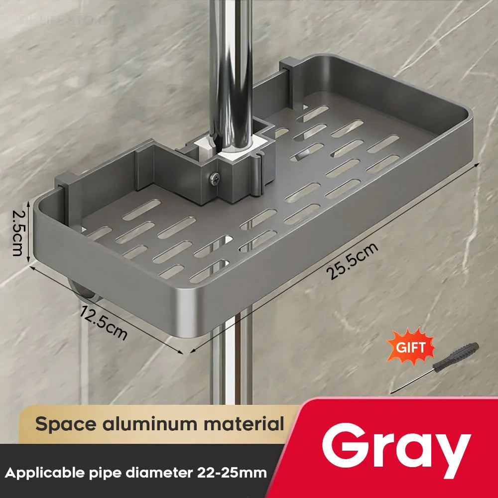 Étagère de douche sans perçage avec porte-serviette