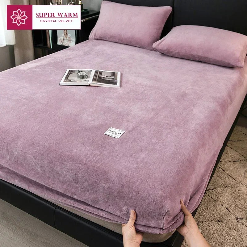 Drap-housse et housse de matelas moelleuse en polaire corail