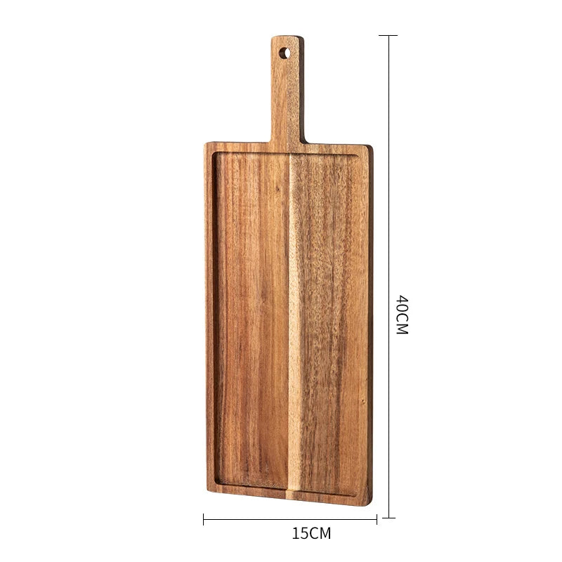1PC-Acacia Wood Cutting Board Creative Solid Wood Bread Board Western Steak Board Baking Dessert Tray Irregular Chopping Board
