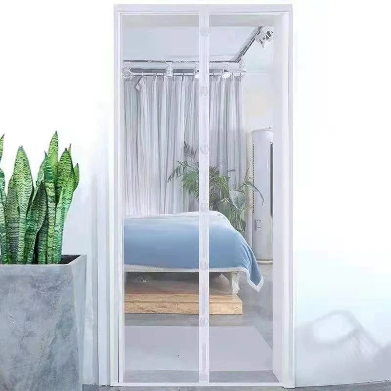 Moustiquaire de porte magnétique sans perçage (1 pièce) pour salon, chambre et salle à manger, rideau filet de séparation à fermeture automatique anti-insectes