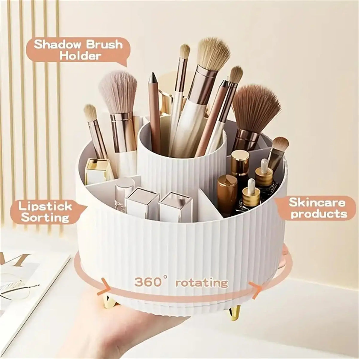 Organisateur de maquillage rotatif 360°