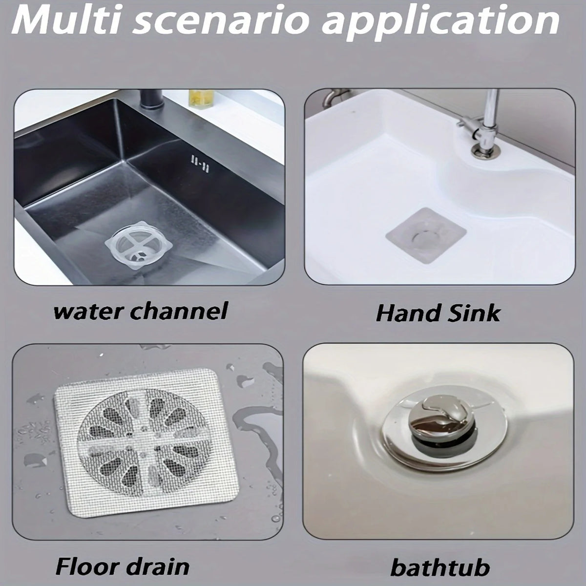 Sticker de drain de sol, filtre adhésif anti-cheveux et anti-insectes pour salle de bain et douche, maille de protection anti-bouchage