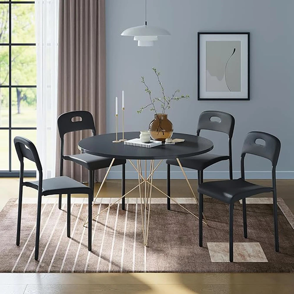 Chaises de salle à manger empilables (lot de 1 à 4), chaises de cuisine modernes en plastique avec pieds en métal, assemblage facile et imperméables